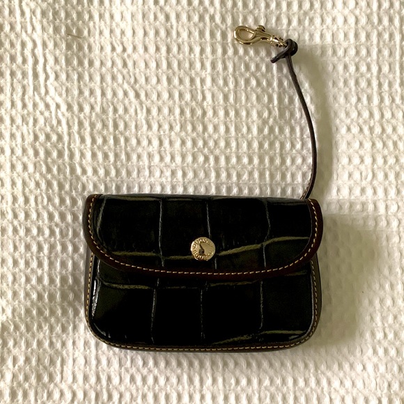 Dooney & Bourke Croco-Embossed Leather Double Strap Tassle Bag - Picture 10 of 14